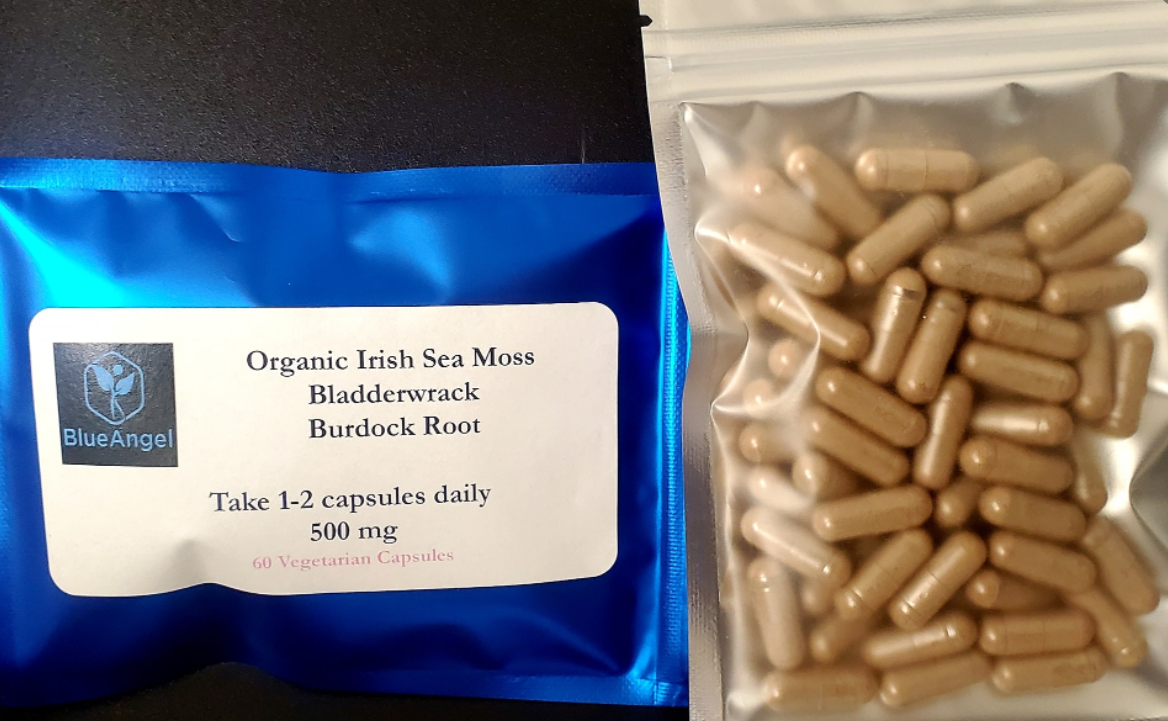 Organic Irish Sea Moss, Bladderwrack, and Burdock Root Capsules